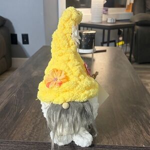 Yellow Gnome Plush with Flower Hat